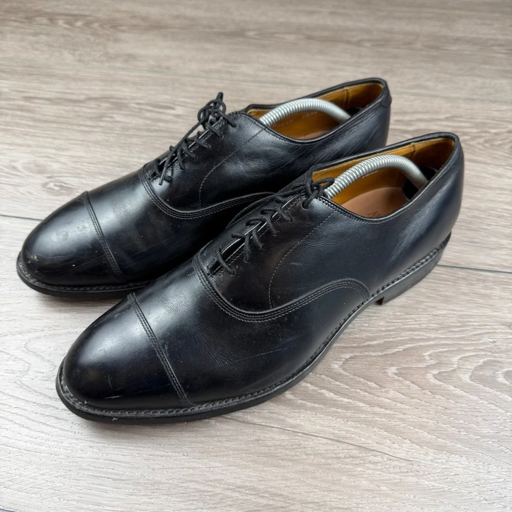 Allen Edmonds Mens Park Avenue Cap-Toe Oxford Leather Black 10 EEE